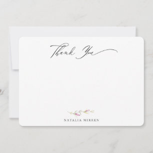 Elegant Wildflower Botanical Floral Thank You Card