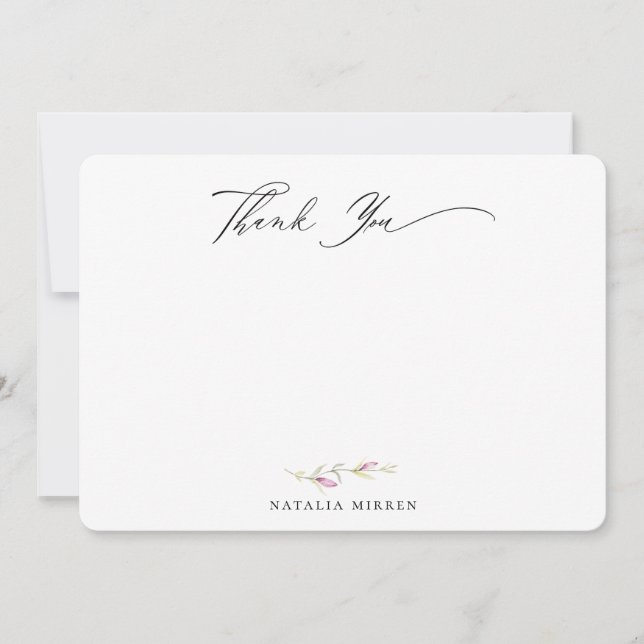 Elegant Wildflower Botanical Floral Thank You Card (Front)