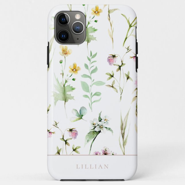 Elegant Wildflower Botanical Pattern Case-Mate iPhone Case (Back)