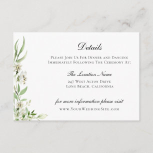 Elegant Wildflower Botanical Wedding Details Invitation