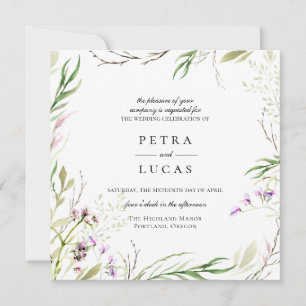 Elegant Wildflower Botanical Wedding Invitation