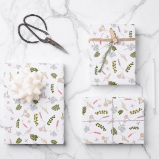 Elegant Wildflower Botanical Wrapping Paper Sheet