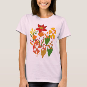 Elegant Wildflower Bouquet Botanical Floral Art T-Shirt