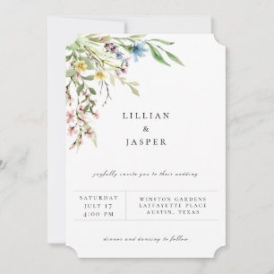 Elegant Wildflower Bouquet Wedding Invitation