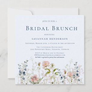 Elegant Wildflower Bridal Shower Brunch Invitation