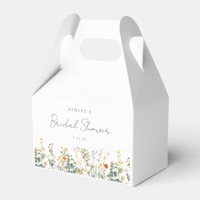 Elegant Wildflower Bridal Shower Favour Box (Front Side)