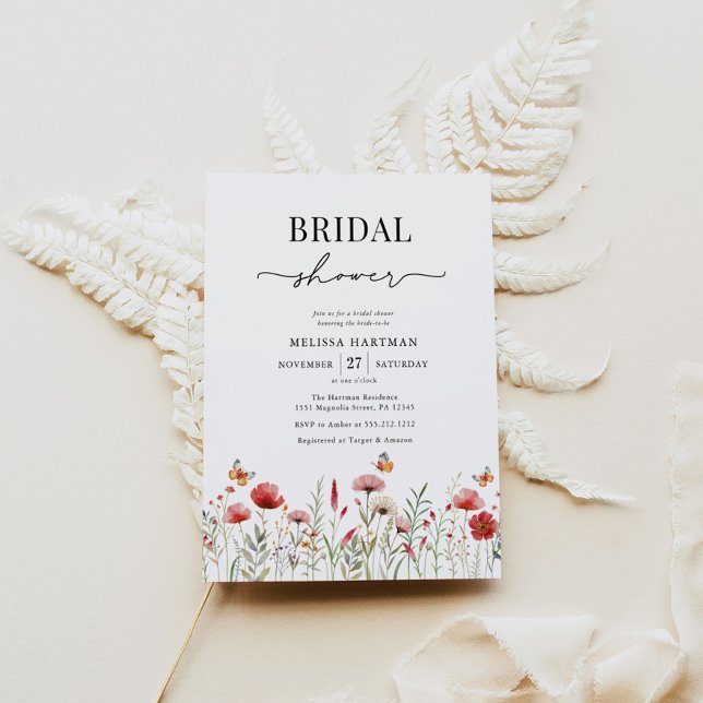 Elegant Wildflower Bridal Shower Invitation (Creator Uploaded)