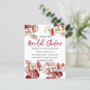 Elegant Wildflower  Bridal Shower Invitation Postcard