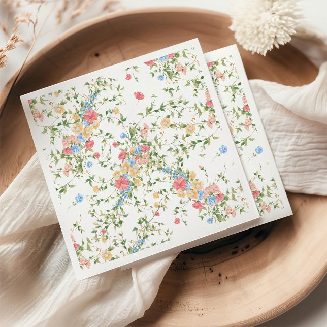 Elegant Wildflower Bridal Shower Napkin (Creator Uploaded)