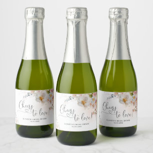 Elegant Wildflower Bridal Shower Sparkling Wine La Sparkling Wine Label