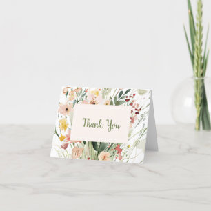 Elegant Wildflower Bridal Shower Thank You Card