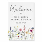 Elegant Wildflower Bridal Shower Welcome Sign