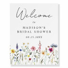 Elegant Wildflower Bridal Shower Welcome Sign