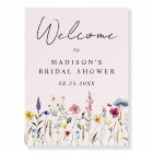Elegant Wildflower Bridal Shower Welcome Sign
