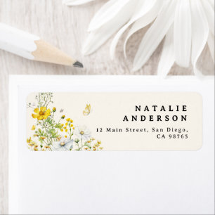 Elegant Wildflower Butterflies Return Address