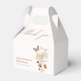Elegant Wildflower Butterfly Baby Shower Favour Box