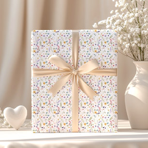Elegant Wildflower Butterfly Garden Wrapping Paper
