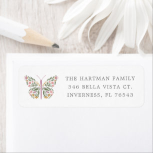 Elegant Wildflower Butterfly Return Address