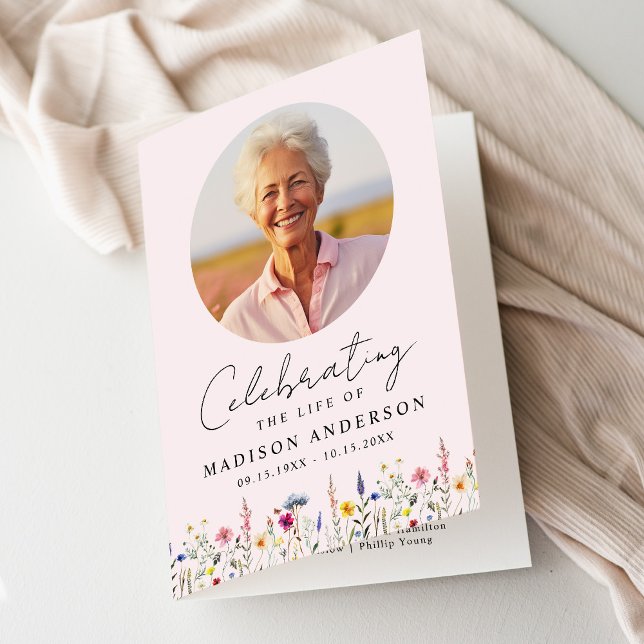 Elegant Wildflower Celebration of Life Funeral Programme (Creator Uploaded)