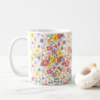 Elegant Wildflower Coffee Mug | Floral Botanical