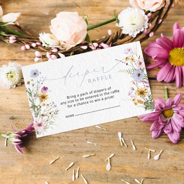 Elegant Wildflower Diaper Raffle Enclosure Card (Creator Uploaded)