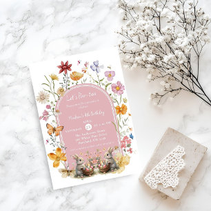 Elegant Wildflower Easter Birthday ParTea Invitation