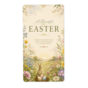 Elegant Wildflower Easter Greeting, Floral Design