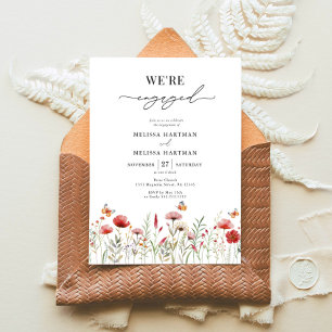 Elegant Wildflower Engagement Party Invitation