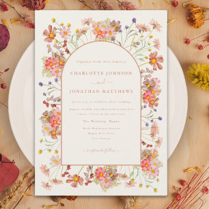 Elegant Wildflower Fall Wedding Invitation