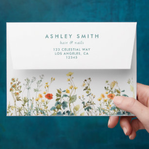 Elegant Wildflower Field Business Envelope