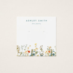 Elegant Wildflower Field Earring Display Card