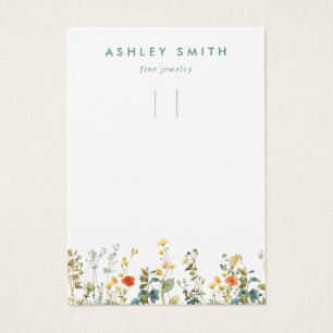 Elegant Wildflower Field Keychain Display Card