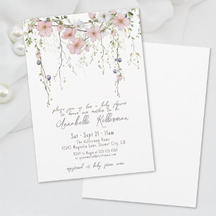 Elegant Wildflower Floral Baby Shower Invitation