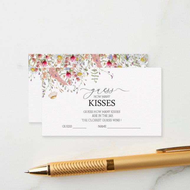 Elegant Wildflower Floral Bridal Shower Enclosure Card (Front/Back In Situ)