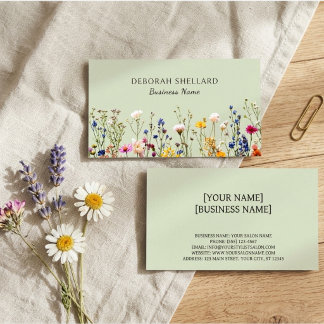 Elegant Wildflower Floral Custom Business Card