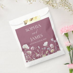Elegant Wildflower Floral Flowers Wedding Favour Bags