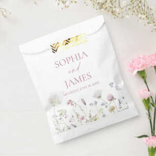 Elegant Wildflower Floral Flowers Wedding Favour Bags