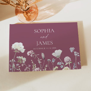 Elegant Wildflower Floral Flowers Wedding Guest Book
