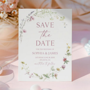 Elegant Wildflower Floral Flowers Wedding Save The Date
