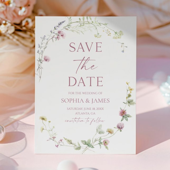 Elegant Wildflower Floral Flowers Wedding Save The Date (Creator Uploaded)