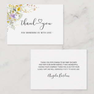 Elegant Wildflower floral thank you Card