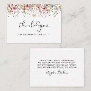 Elegant Wildflower floral thank you note card