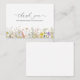 Elegant Wildflower floral thank you note card