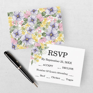 Elegant Wildflower Floral Wedding  Enclosure Card