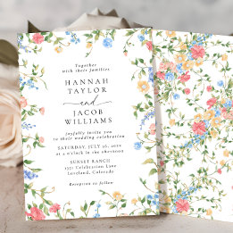 Elegant Wildflower Floral Wedding Invitation