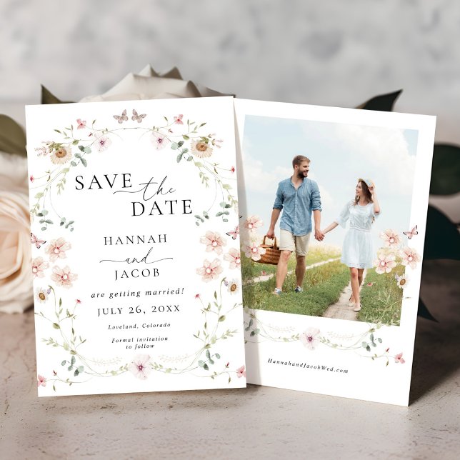 Elegant Wildflower Floral Wedding Save The Date (Creator Uploaded)