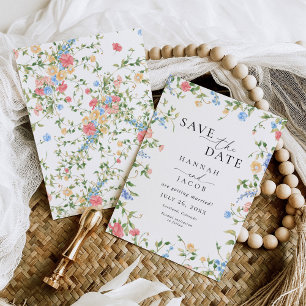 Elegant Wildflower Floral Wedding Save The Date