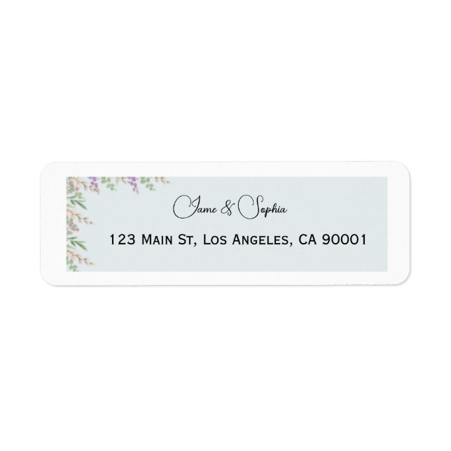 Elegant Wildflower FloralWeddingReturnAddressLabel (Front)