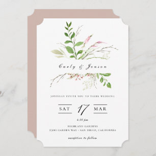Elegant Wildflower Frame Wedding Invitation
