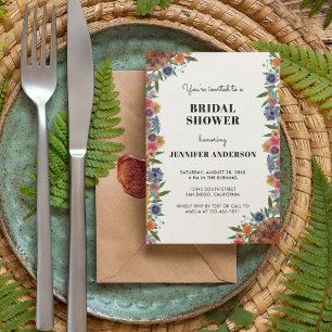 Elegant Wildflower Garden Boho Chic Bridal Shower Invitation